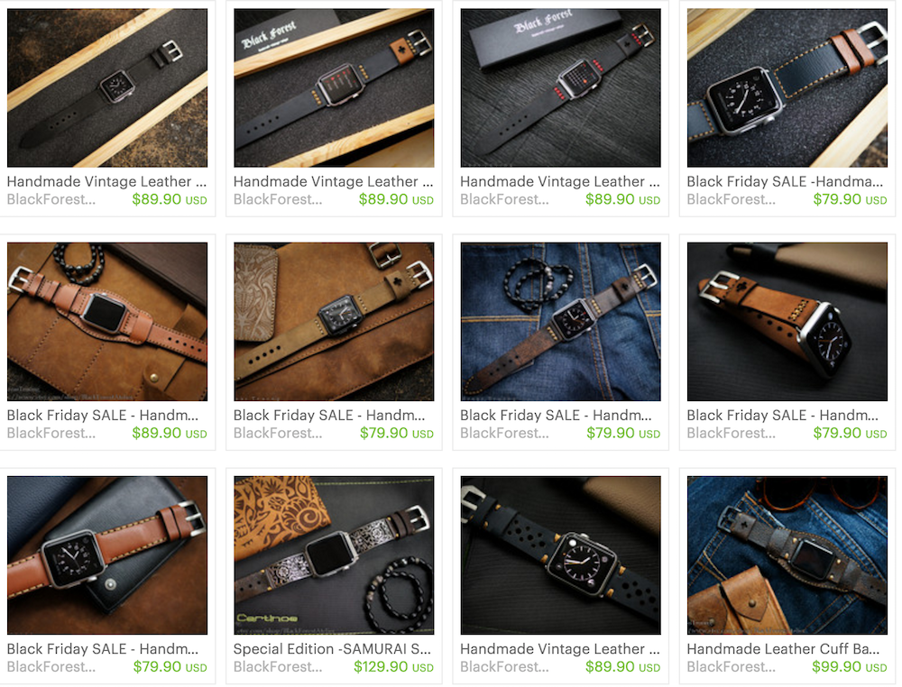 Handmade leather straps Apple Watch